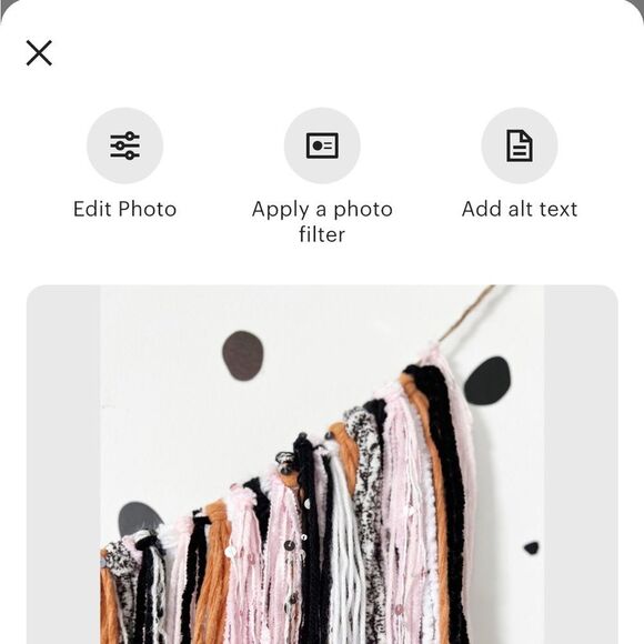 Boho Fringe Garland in Black, White, and Orange - Picture 6 of 6